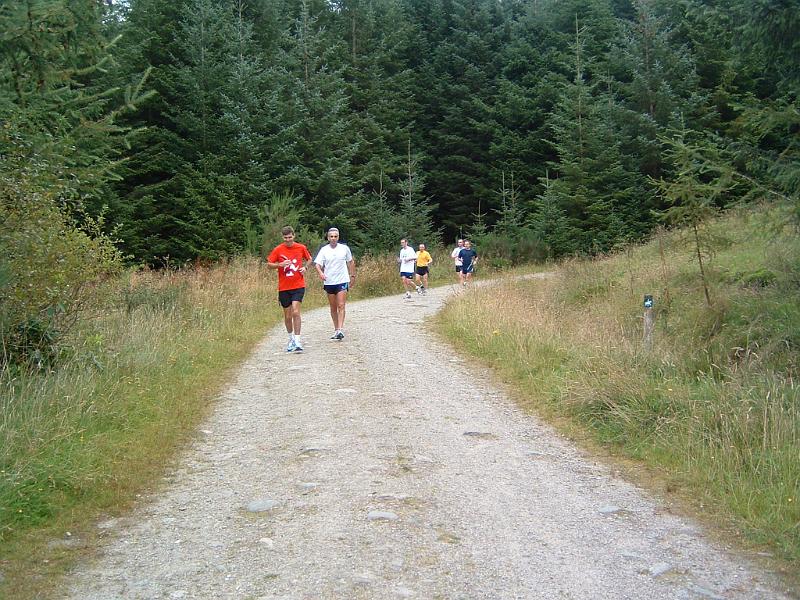 DSCF0085 The easy part of the hill reps; running back down the hill. Invertrossachs Estate.
